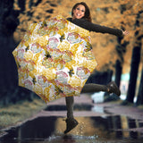 Cool Bee Honeycomb Leaves Pattern Umbrella