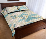 Bonsai bamboo stork japanese pattern cream theme Quilt Bed Set