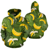 Banana Palm Leaves Pattern Men Women Pullover Hoodie