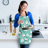 Cute Sheep Green Background Adjustable Apron