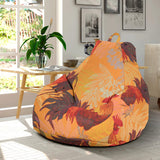 Red Rooster Chicken Cock Pattern Bean Bag Cover