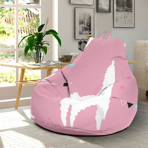 Llama Alpaca Pink Background Bean Bag Cover