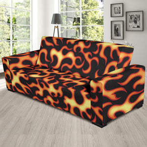 Fire Flame Dark Pattern Sofa Slipcover