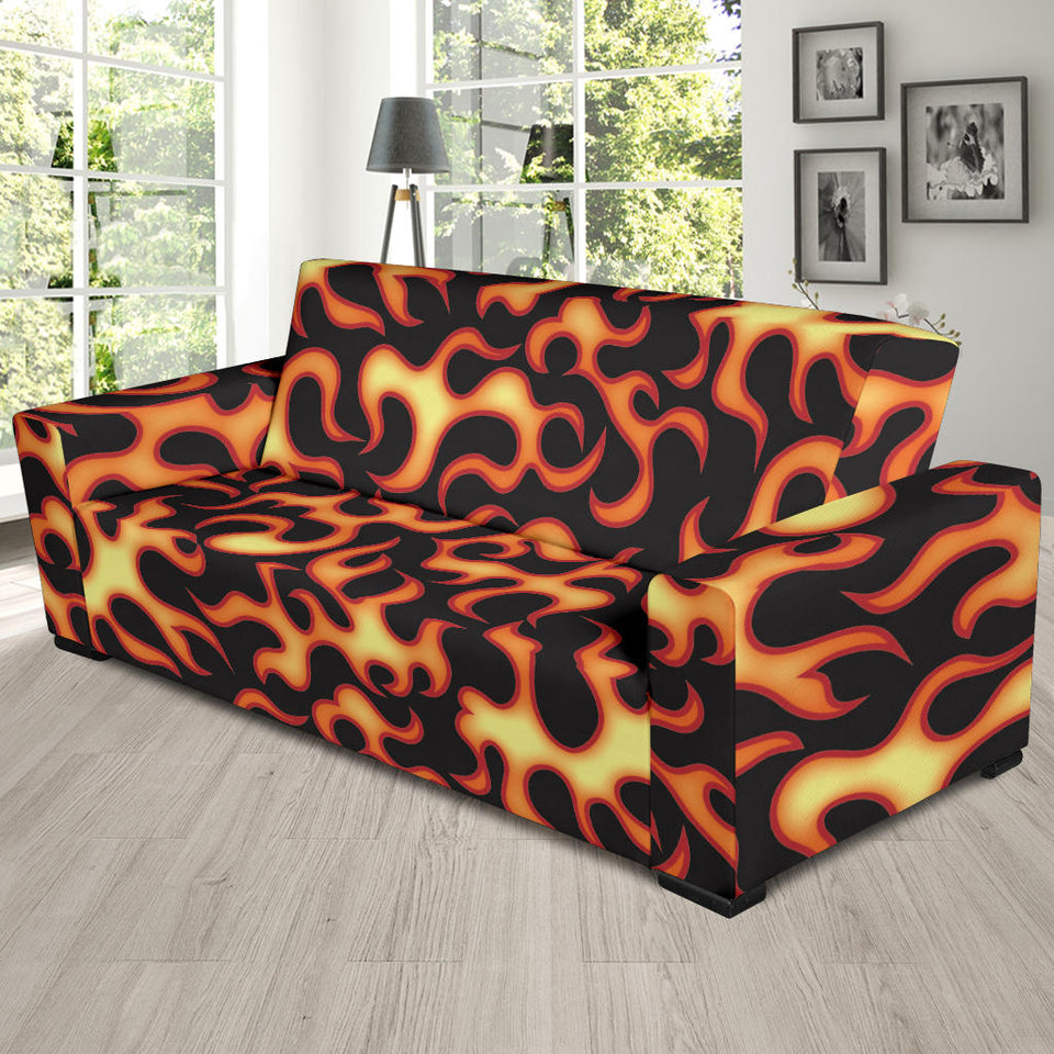 Fire Flame Dark Pattern Sofa Slipcover