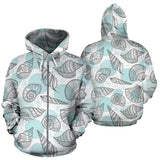 Shell Polynesian Tribal  Zip Up Hoodie