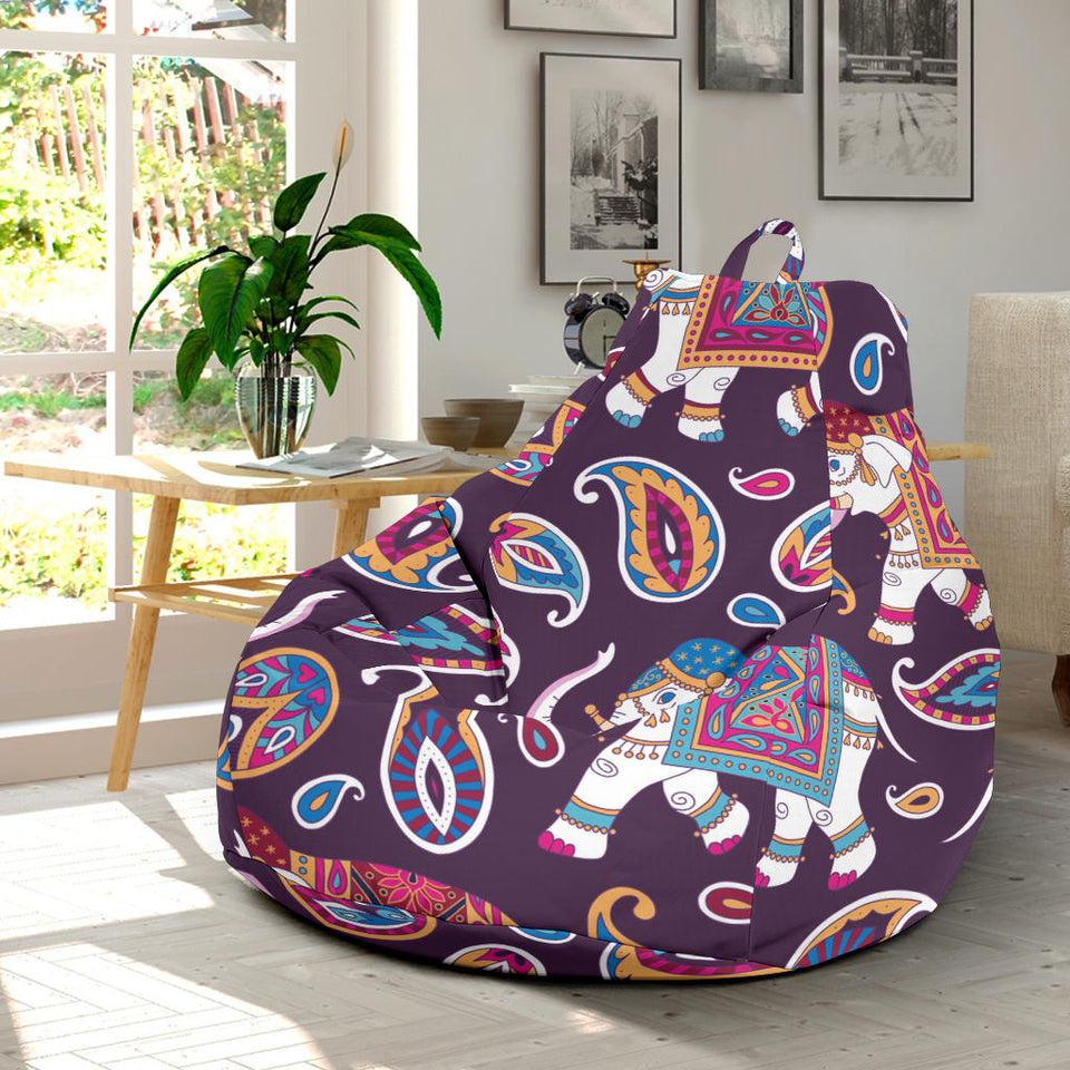 Elephant Indian Style Ornament Pattern Bean Bag Cover