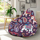 Elephant Indian Style Ornament Pattern Bean Bag Cover