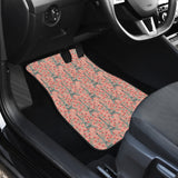 Eiffel Tower Flower Background Pattern Print Design 03 Front and Back Car Mats