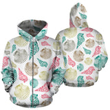 Colorful Shell Pattern Zip Up Hoodie