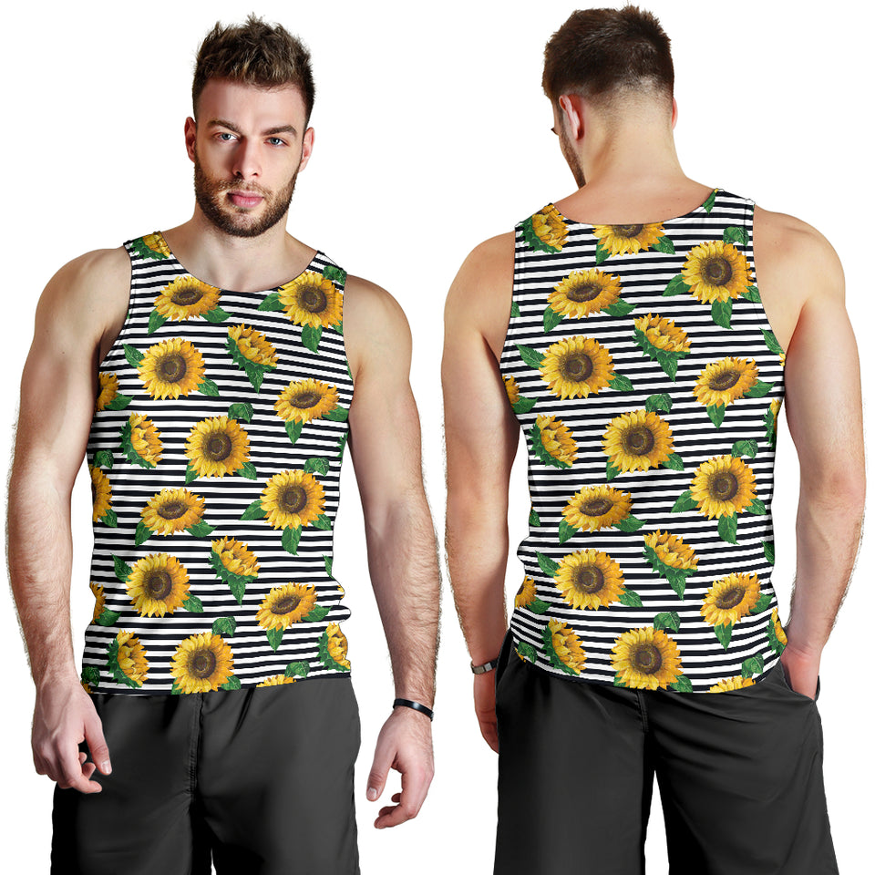 sunflowers ribbon background Men Tank Top