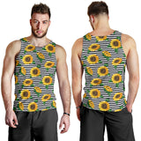 sunflowers ribbon background Men Tank Top