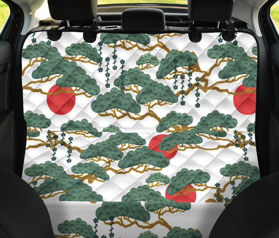 Bonsai Red Sun Japanese Pattern Dog Car Seat Covers