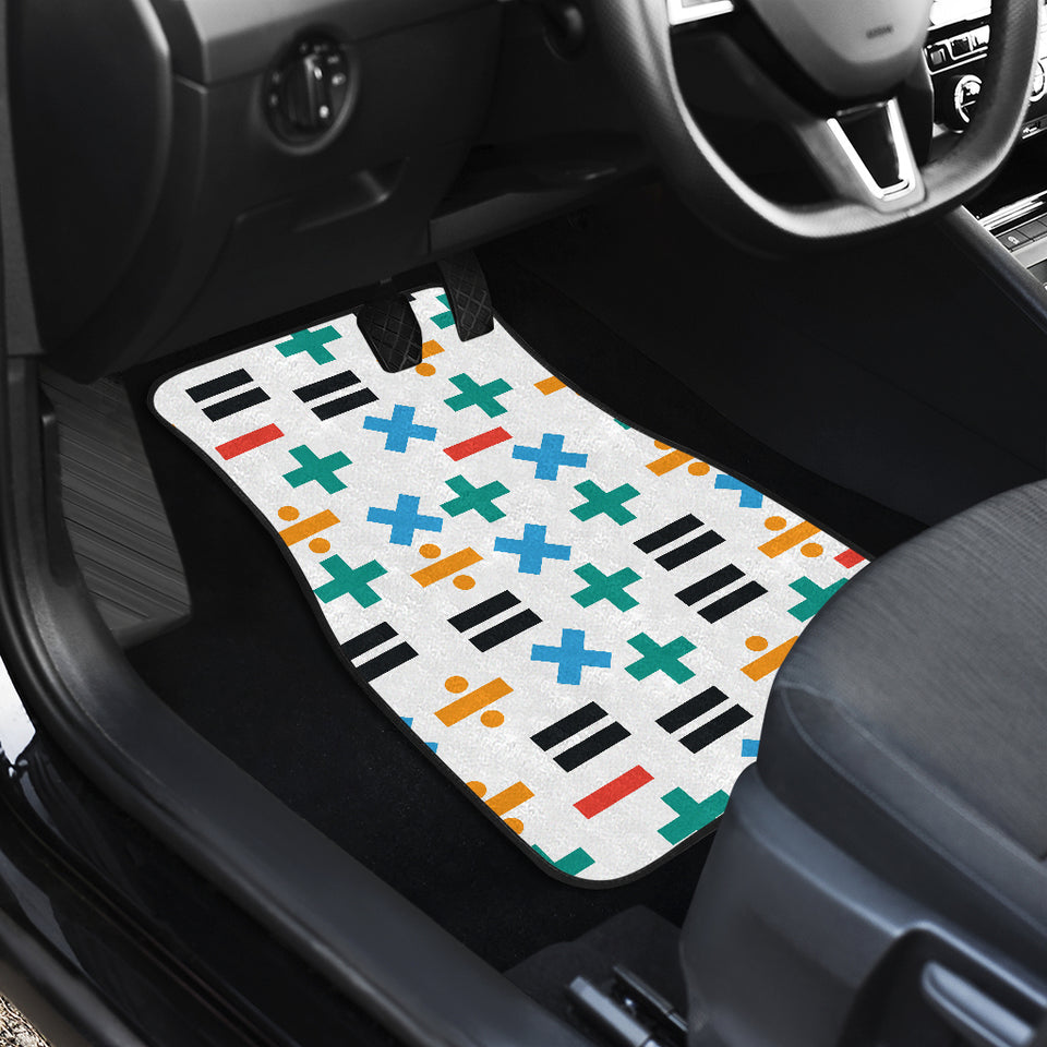 Math Pattern Print Design 05 Front and Back Car Mats