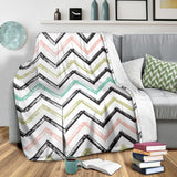 Zigzag  Chevron Paint Pattern Premium Blanket