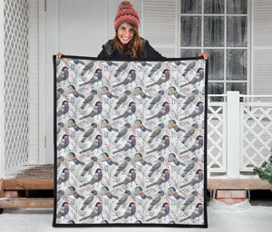 Pigeon Pattern Print Design 04 Premium Quilt