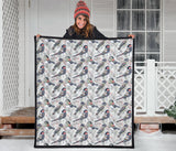 Pigeon Pattern Print Design 04 Premium Quilt