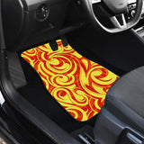 Fire Flame Design Pattern Front And Back Car Mats