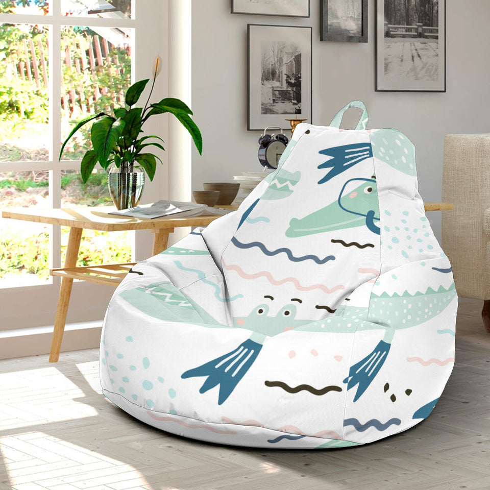 Crocodile Diver Pattern Bean Bag Cover