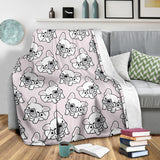 Cute French Bulldog Pattern Premium Blanket