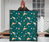 Kangaroo Leaves Pattern Premium Quilt