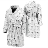 Bull Terrier Pattern Print Design 02 Men's Bathrobe