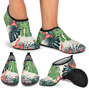 Heliconia Flowers, Palm And Monstera Leaves Aqua Shoes