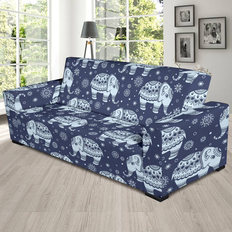 Elephant Tribal Design Pattern Sofa Slipcover