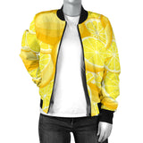 Lemon Pattern Women'S Bomber Jacket