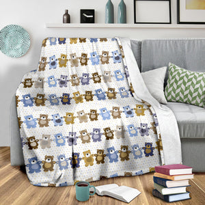 Teddy Bear Pattern Print Design 02 Premium Blanket