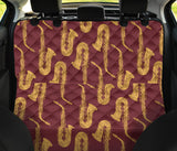 Hand Drawn Gold Saxophone Red Background  Dog Car Seat Covers