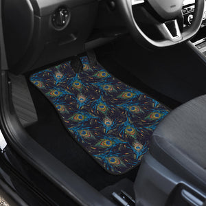 Beautiful Peacock Feather Pattern Front Car Mats