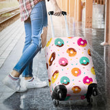 Donut Pattern Glaze Pink Background Luggage Covers