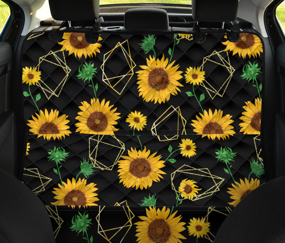 Sunflower Golden Polygonal Shapes Dog Car Seat Covers