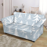Christmas Tree Winter Forest Pattern Loveseat Couch Slipcover