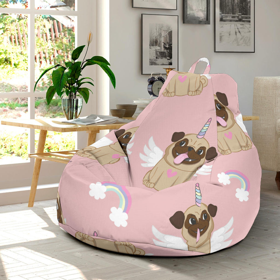 Cute Unicorn Pug Pattern Bean Bag Cover