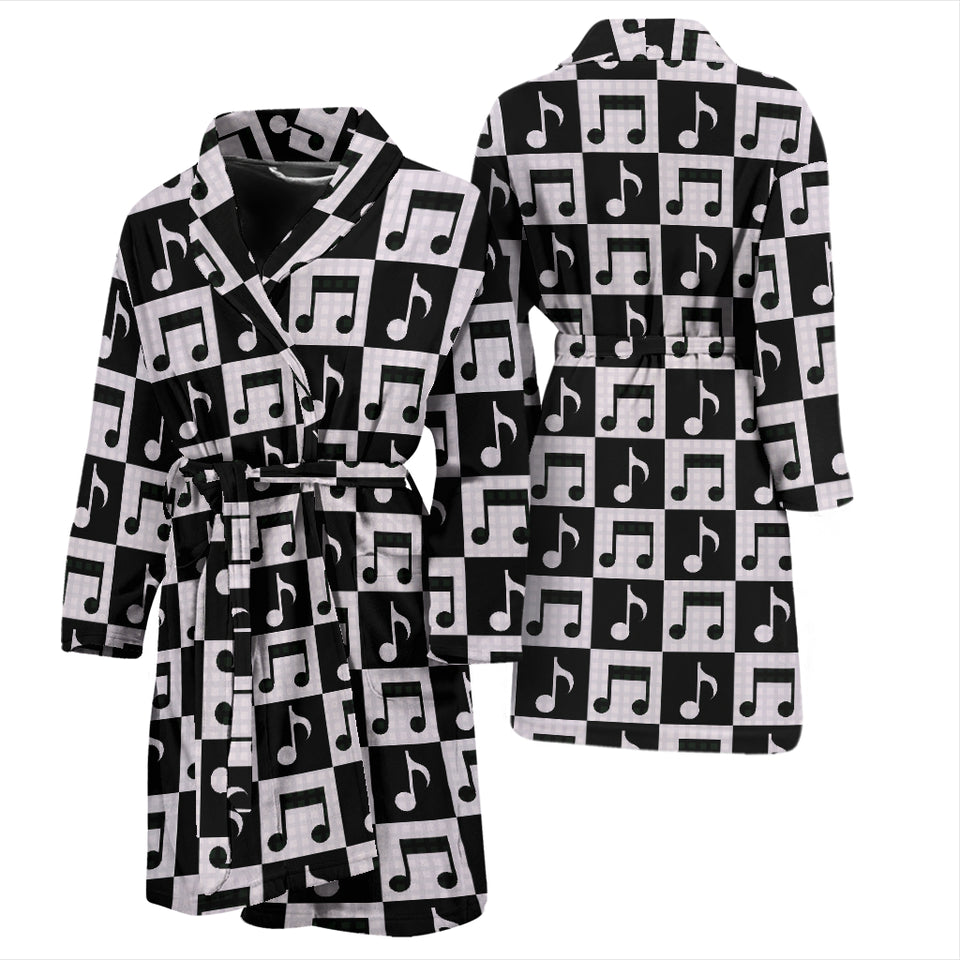 Music Notes Pattern Print Design 01 Men's Bathrobe
