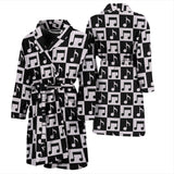 Music Notes Pattern Print Design 01 Men's Bathrobe