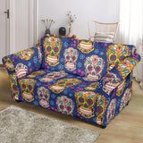 Sugar Skull Flower Pattern Loveseat Couch Slipcover