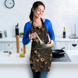 Gold Peacock Feather Pattern Adjustable Apron
