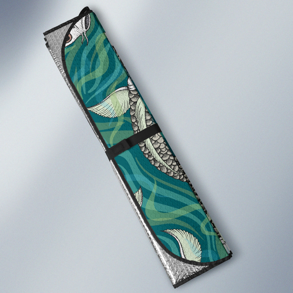 Koi Fish Carp Fish Lotus Pattern Car Sun Shade