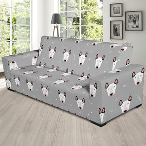 Bull Terrier Pattern Print Design 05 Sofa Slipcover