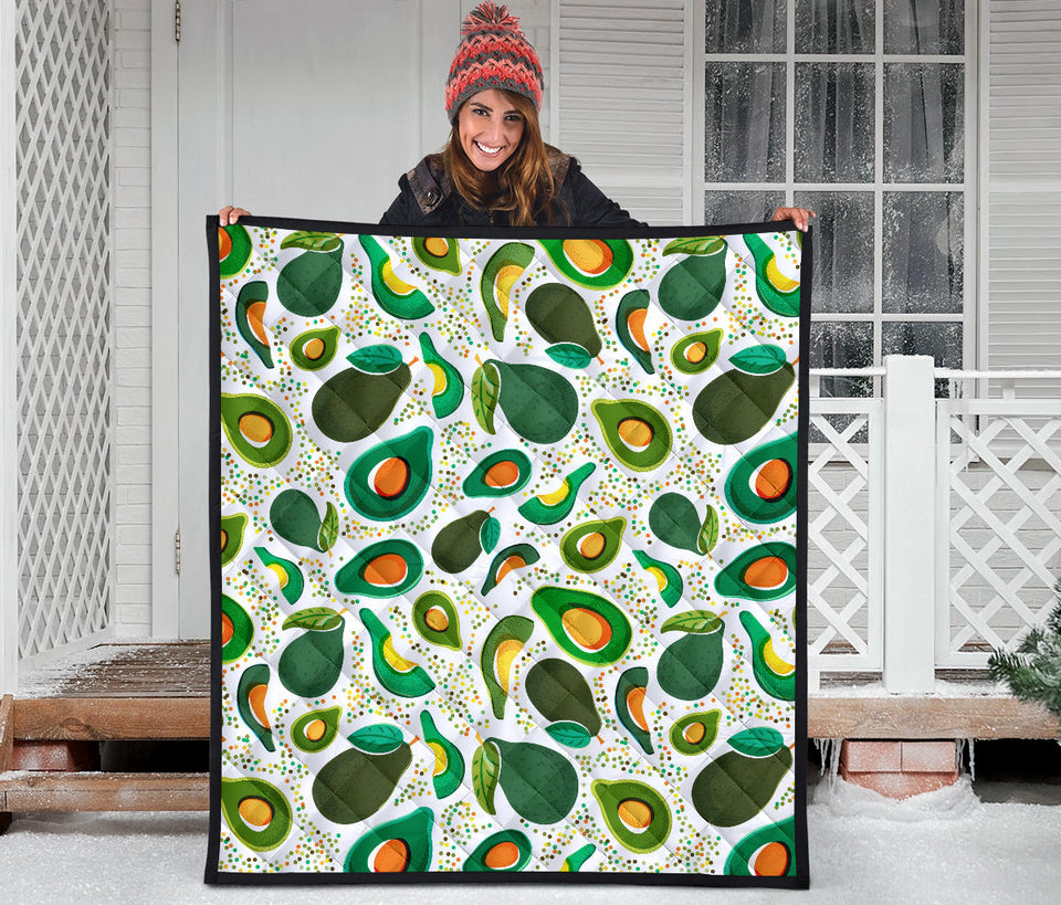 Avocado Design Pattern Premium Quilt