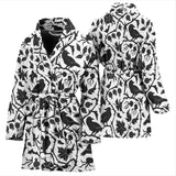 Crow Dark Floral Pattern Women'S Bathrobe