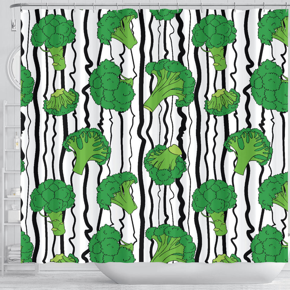 Cool Broccoli Pattern Shower Curtain Fulfilled In US