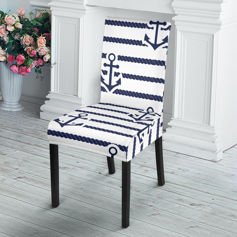 Anchor Rope Nautical  Pattern Dining Chair Slipcover