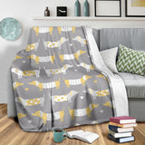 Cute Dachshund Dog Pattern Premium Blanket