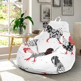 Cool Rooster Chicken Cock Floral Ornament Background Bean Bag Cover