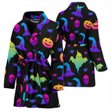 Colorful Halloween Background Women'S Bathrobe