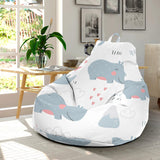 Cute Rhino Heart Pattern Bean Bag Cover