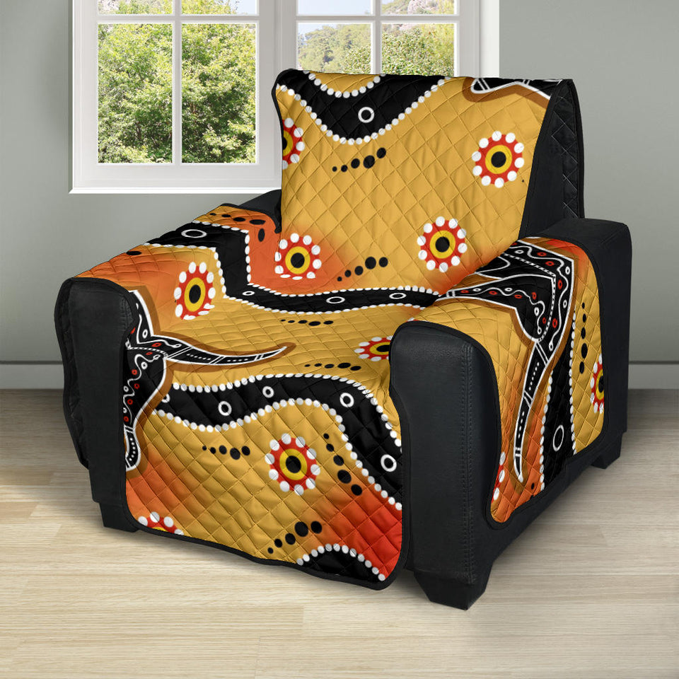 Kangaroo Australian aboriginal art pattern Recliner Cover Protector